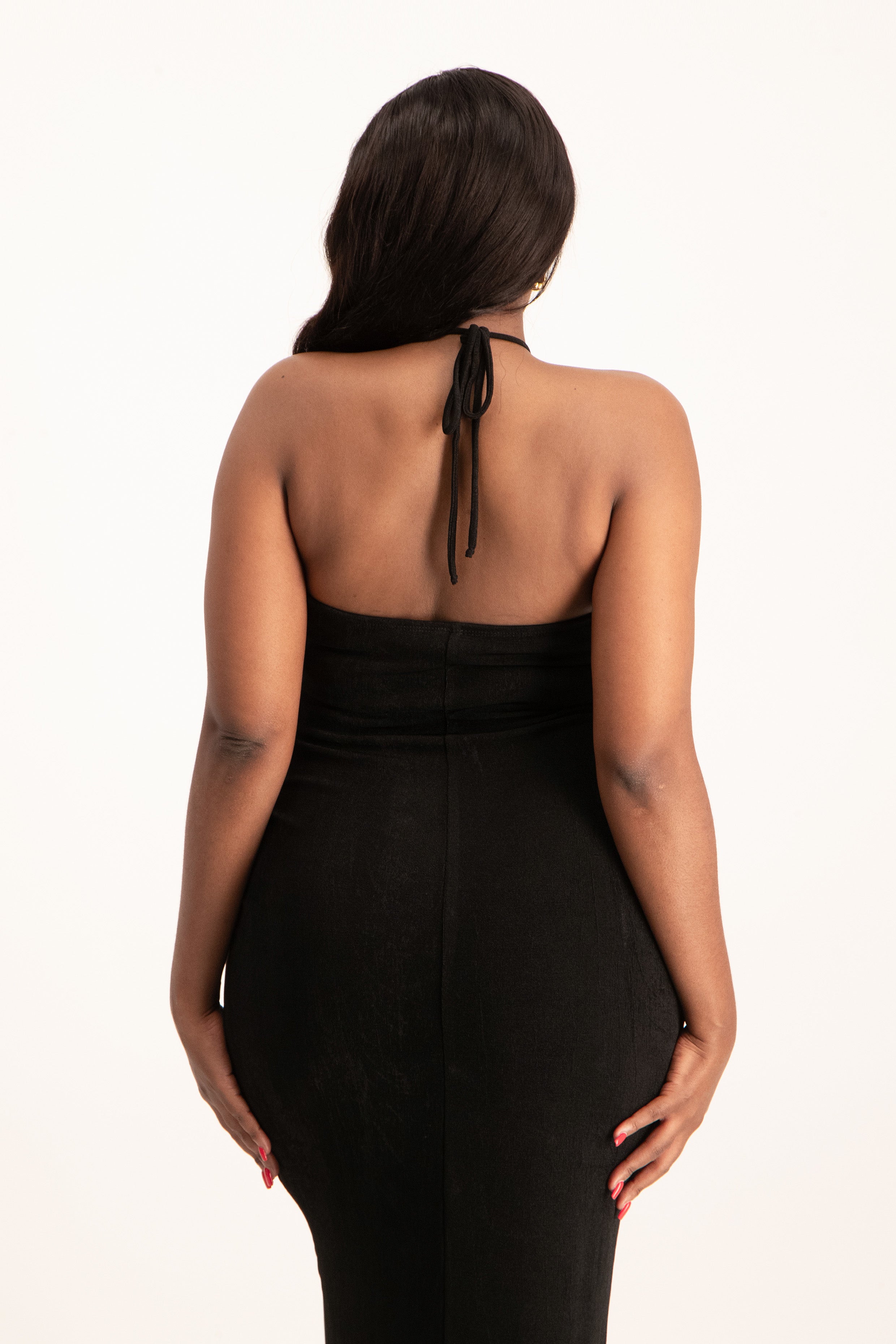 Twist Front Cutout Dress w/ Slit