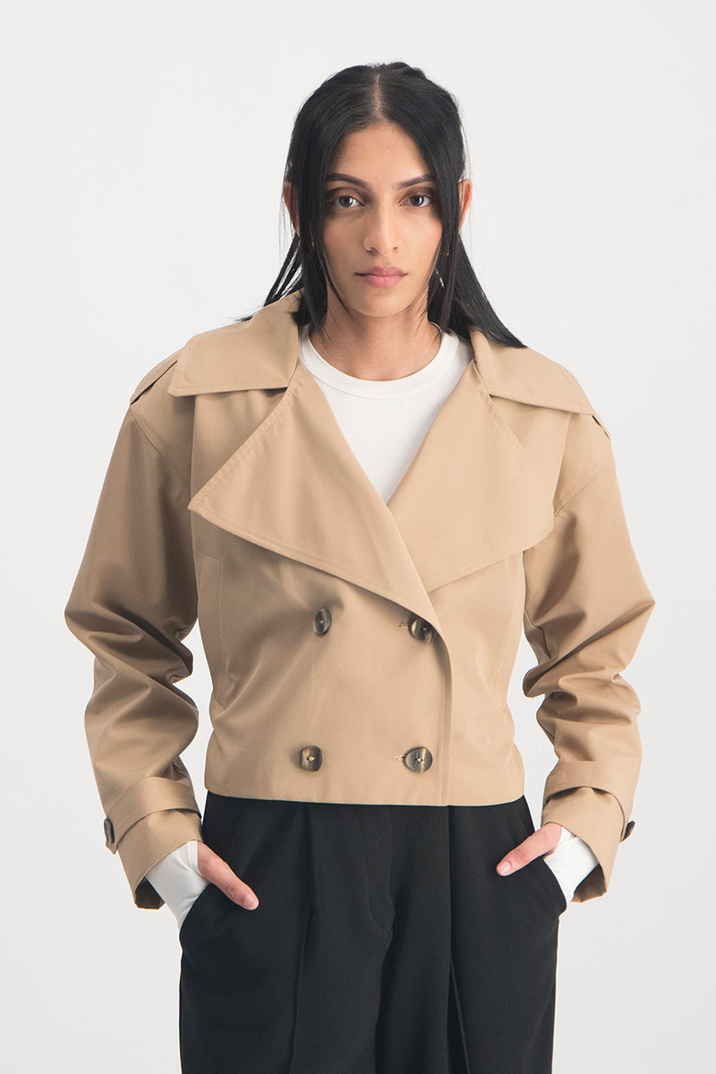 Zurï Cropped Trench Coat – Imprecca