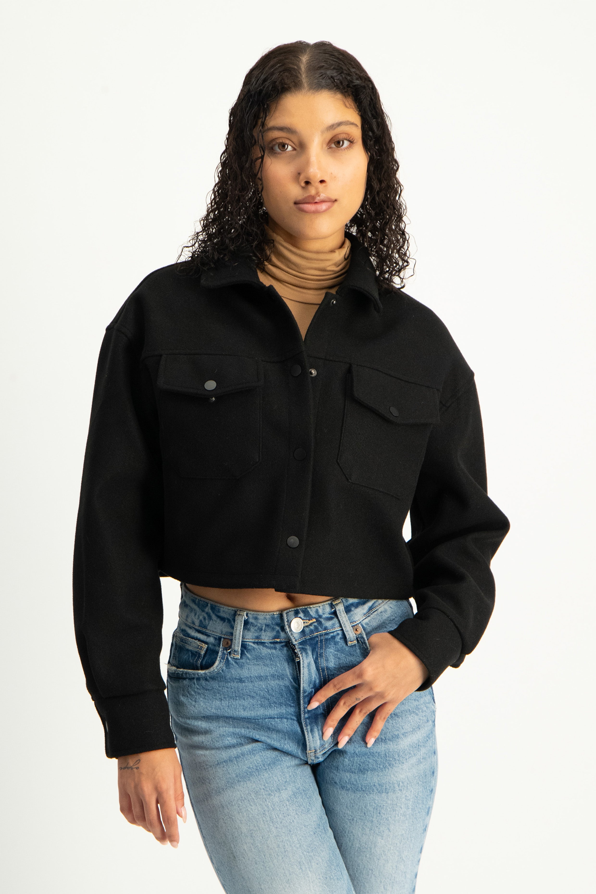 Cropped Melton Shacket – Imprecca