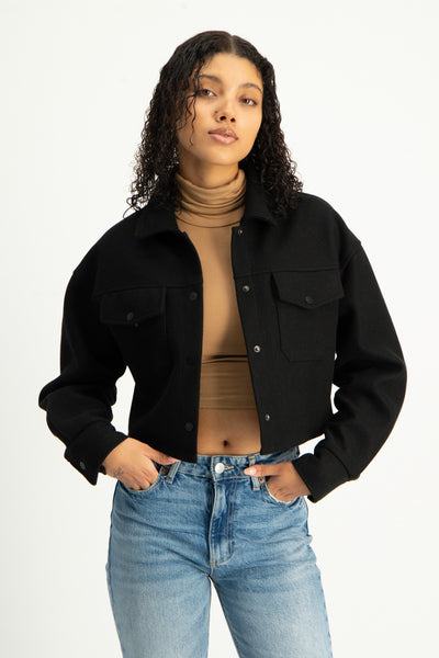 Cropped Melton Shacket – Imprecca