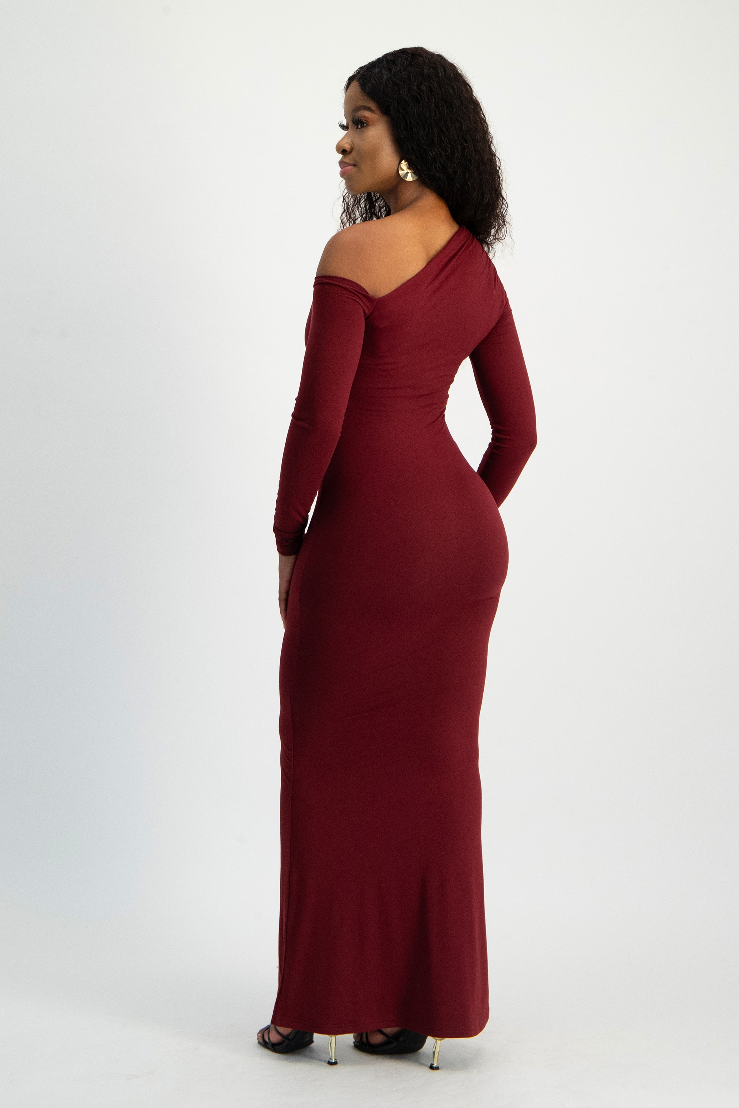 Asymmetric Long Sleeve Lounge Maxi Dress Imprecca Asymmetric Long Sleeve Lounge Maxi Dress Imprecca