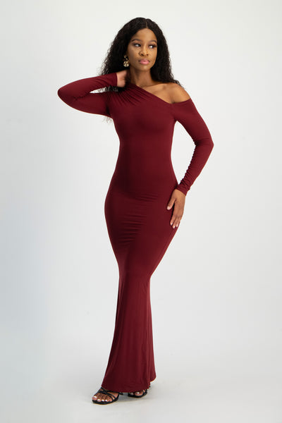 ワンピース Endless Romance Long Dress CC16736BURGUNDY_Fullbody_CR2_4