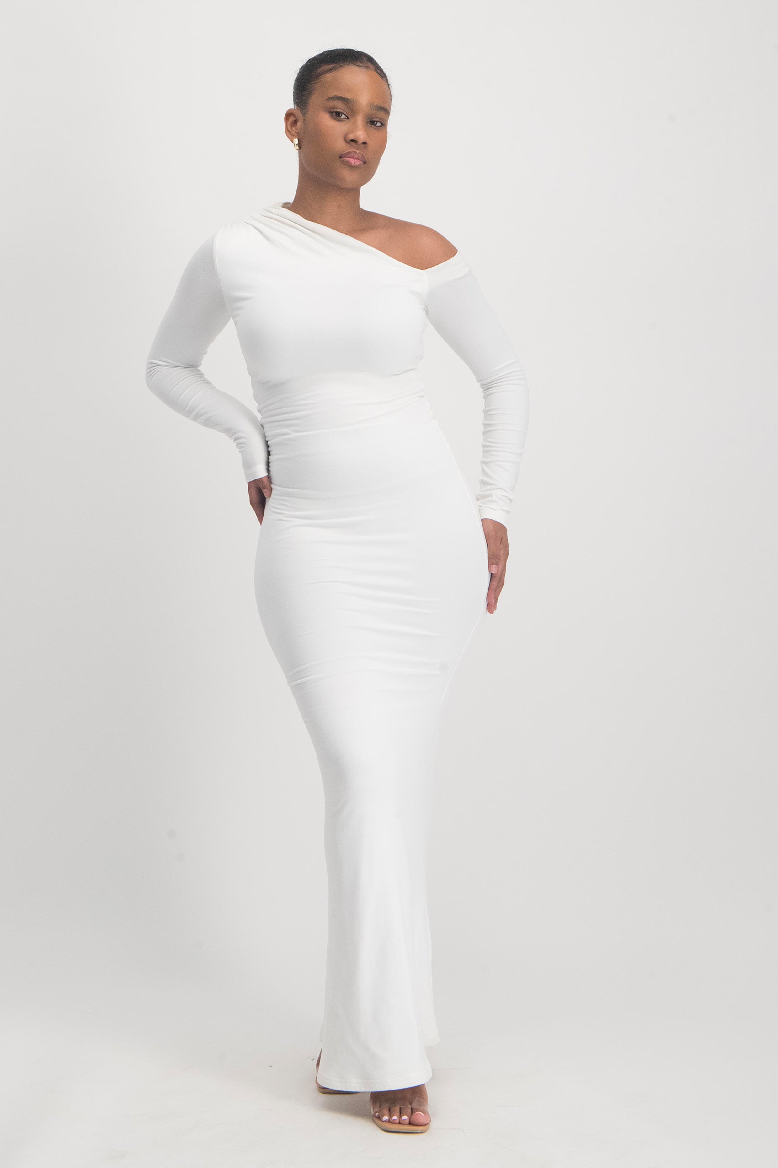 Asymmetric Long Sleeve Lounge Maxi Dress – Imprecca